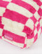 Block fluffy dog bed - raspberry / beige