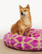 HEART ROUND DOG BED - BEIGE / PINK