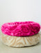 Swirl round dog bed - magenta