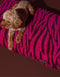 ZEBRA DOG BED - BORDEAUX / PINK